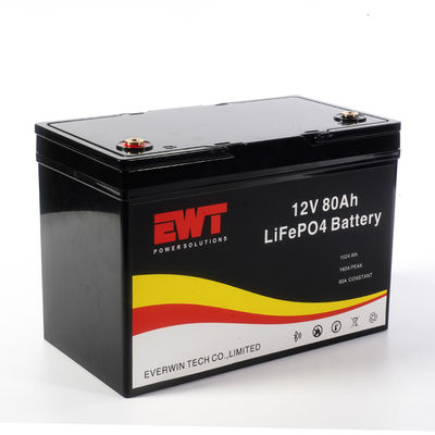 Lưu trữ thương mại 12V LiFePO4 Lithium Ion Battery Pack 12.8V 80Ah Lithium Iron Phosphate Battery với PCB