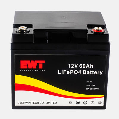 Balck 12V 60Ah LFP Lithium Iron Phosphate Battery Pack để thay thế hệ thống năng lượng mặt trời