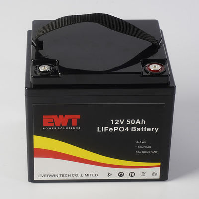 Bộ pin 12V 50AH LiFePO4 cho Hệ thống Mặt trời Đen hoặc Trắng ABS Case Màu sắc