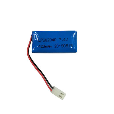 LP602040 7.4V 420MAH pin Lithium Polymer với dòng sạc 0,2C và PCM bao gồm