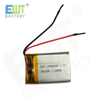 LP452535 3.7V 350mAh pin Lithium Polymer với điện sạc tối đa 1C