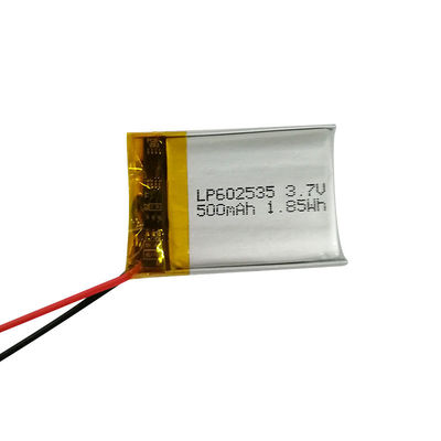 LP602535 3.7V 500mAh pin Lithium Polymer với chứng nhận IEC62133 và điện xả 1C