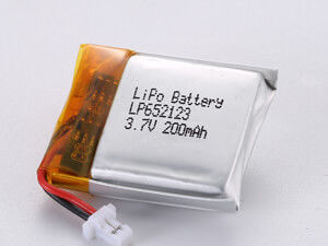 LP652123 3.7V 200MAH Loại pin Lithium Polymer bạc với các tính năng an toàn Bảo vệ và màu sắc