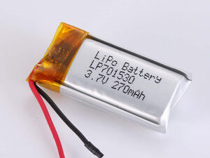 LP701530 3.7V 270MAH pin Lithium Polymer với PCM và bảo vệ mạch ngắn