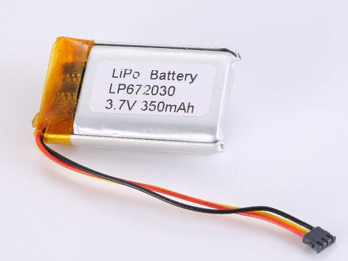 3.7V 350MAH 500-1000 chu kỳ Pin Lithium Polymer -20 đến 60 độ C Nhiệt độ xả