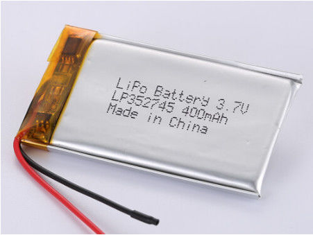 UN38.3 Chứng nhận LP352745 3.7V 400MAH Pin Lithium Polymer cho sạc nhanh 2 giờ và sạc kéo dài 4-6 giờ