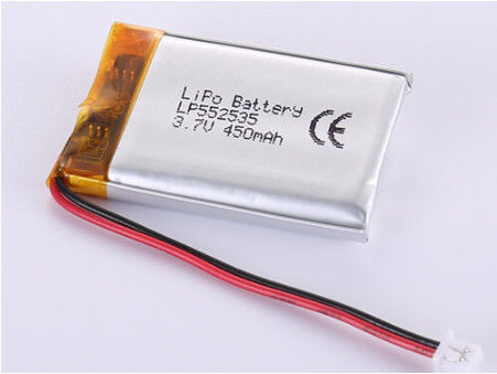 LP552535 3.7V 450MAH pin Lithium Polymer nhiệt độ thấp được chứng nhận ROHS và phù hợp với các ứng dụng công nghiệp