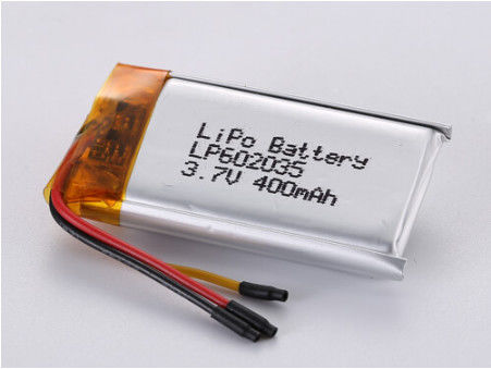 LP602035 3.7V 400MAH Nhiệt độ thấp pin Li-po Lithium Cobalt Oxides Silver Foil Mẫu PVC trong suốt