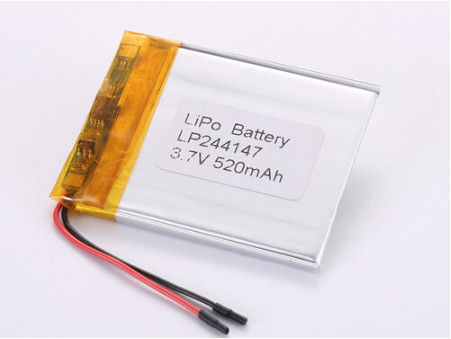 Các chất liệu anode khác Cell sạc lại Li-ion Polymer LP244147 3.7V 520MAH cho hiệu suất tối đa và chứng nhận ROHS