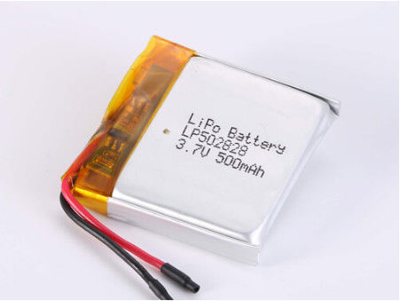 LP502828 3.7V 500MAH pin Lithium Polymer với JST / Loại kết nối tùy chỉnh và Chứng chỉ ROHS Điện áp 3.7V Vật liệu anode