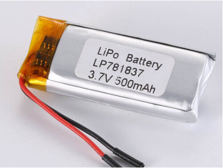 LP781837 3.7V 500MAH 1C Điện tích điện tích Lithium Polymer cho điện thoại thông minh Vật liệu anode Cobalt tinh khiết