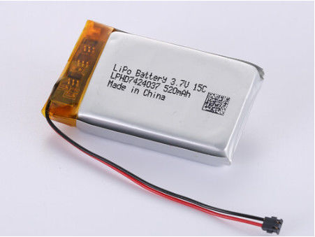 Pin Lithium Polymer Silver Long-Lasting Power LPHD7424037 3.7V 520MAH với bảo vệ PCB
