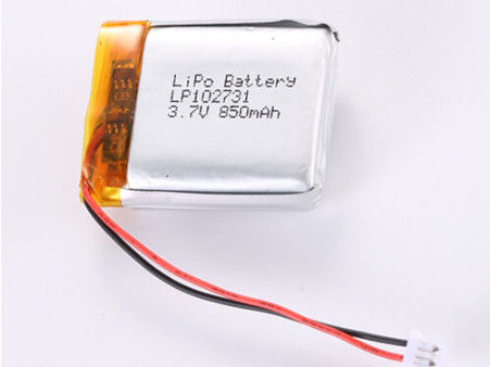 Hỗ trợ OEM / ODM 3.7V 850MAH JST Connector Lithium Polymer Battery LP102731 -20 ° C đến 60 ° C cho hiệu suất cao