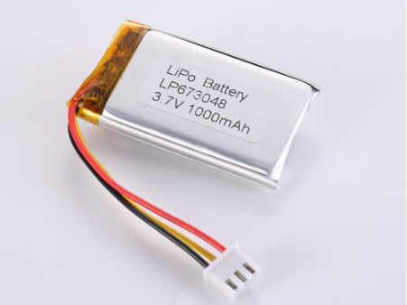 LP673048 3.7V 1000MAH pin Li-ion nhà sản xuất 3.7V 1C Tốc độ xả đỉnh pin Lithium Polymer bạc cho thiết bị điện tử