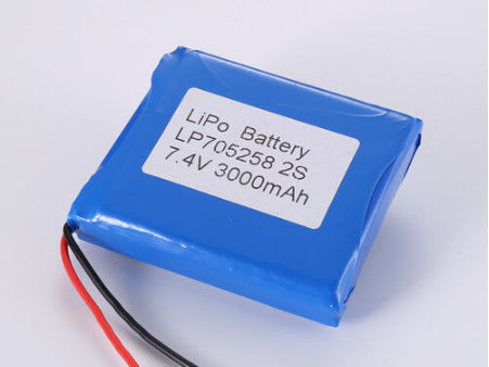 Pin Lithium Polymer bền LP705258 7.4V 3000MAH với loại lưu trữ Sạc lại và mạnh mẽ