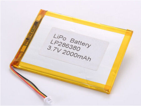 LP286380 3.7V 2000MAH Các nhà sản xuất pin Li-ion Bảo vệ và sạc cho môi trường đòi hỏi